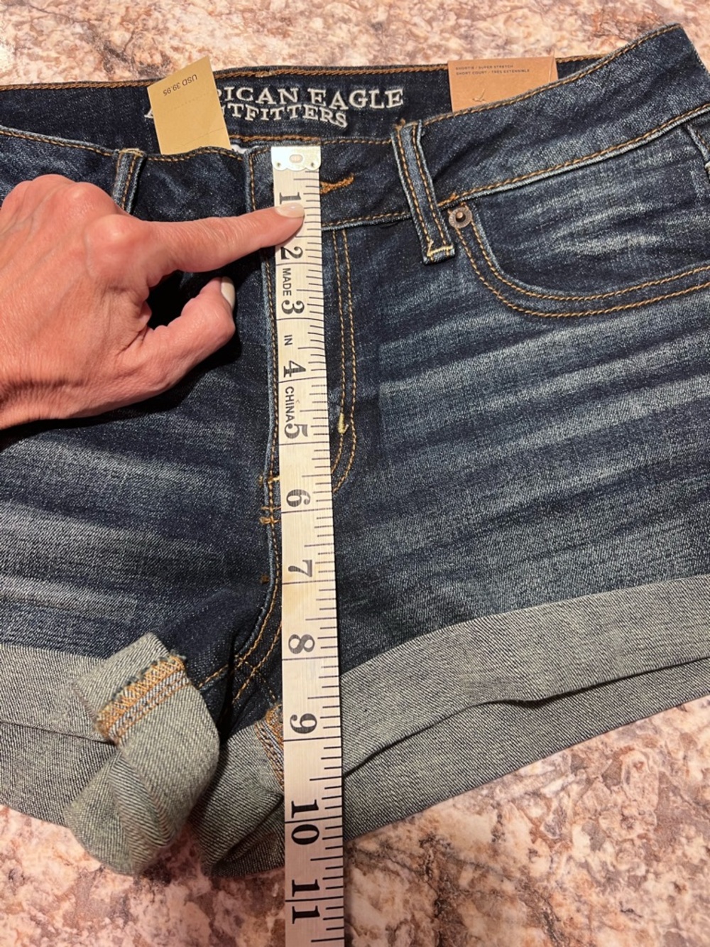 American Eagle Outfitters Dark Blue Denim Jean Shorts